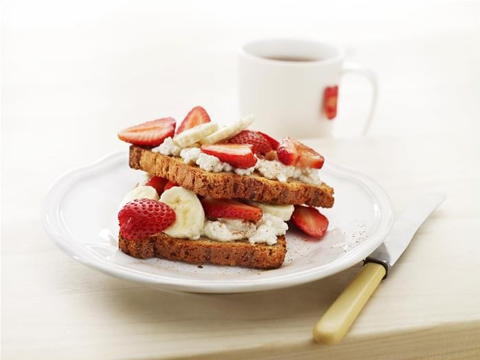 LiveLighter Healthy Raisin Toast With Fruity Ricotta Topping Recipe