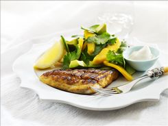 Spicy B.B.Q. Fish with Mango Salad Spicy B.B.Q. Fish with Mango Salad