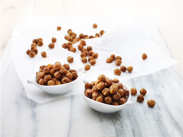 Honey-spiced oven roasted chickpeas