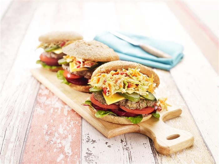 LiveLighter Healthy 'More Than A Handful' Beef Burger With Coleslaw