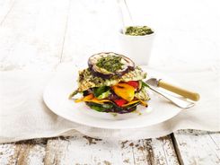 Chargrilled Chicken & Vegie Stack With Salsa Verde