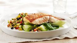 Grilled Salmon with Brown Rice Salad 3-2-1