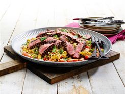 Seared Steak Corn & Couscous Salad 3-2-1 Seared Steak Corn & Couscous Salad 3-2-1