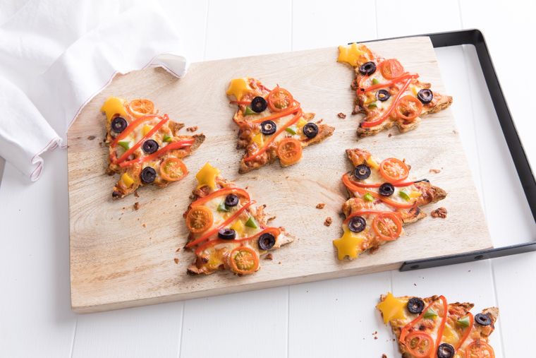 Christmas tree pizzas Christmas tree pizzas