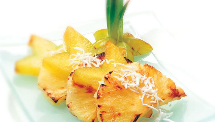healthy healthy grilled pineapple with star fruit recipe recipe Grilled Pineapple with Star Fruit