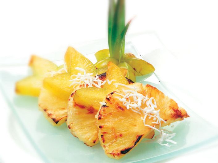 Grilled Pineapple with Star Fruit